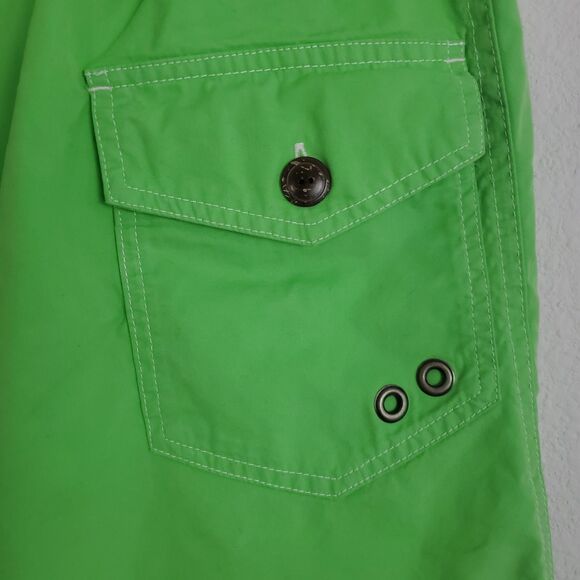 Polo Ralph Lauren Men's Swim Trunks Medium Neon Green Embroidered RL Mallet - Picture 8 of 9